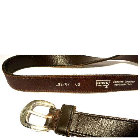 Vintage Levi's LS2787 03 Brown Leather Belt - Size 40/100 - Picture 8 of 9
